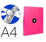 Carpeta antartik a4 forrada 4 anillas 25 mm redondas color rosa