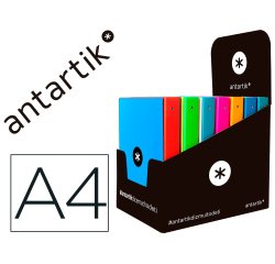 Carpeta antartik a4 forrada 4 anillas 25 mm redondas colores surtidos