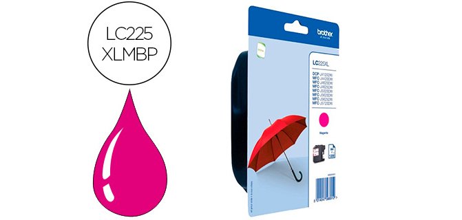 Brother LC225M XL Cartucho original magenta alta capacidad (1200 páginas)