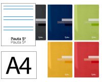 Libreta liderpapel scriptus a4 48 hojas 90gr rayado montessori 5mm con margen colores surtidos