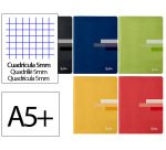 Libreta liderpapel scriptus a5 plus 48 hojas 90gr cuadro 5mm con margen colores surtidos