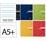 Libreta liderpapel scriptus a5 plus 48 hojas 90gr rayado montessori 3,5mm con margen colores surtidos