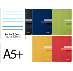 Libreta liderpapel scriptus a5 plus 48 hojas 90gr rayado montessori 3,5mm con margen colores surtidos