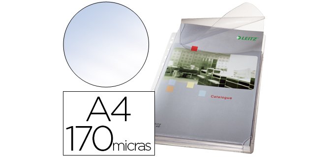 Funda multitaladro esselte din a4 pvc 170 mc con fuelle y solapa superior capacidad 200 hojas pack de 5 unidades