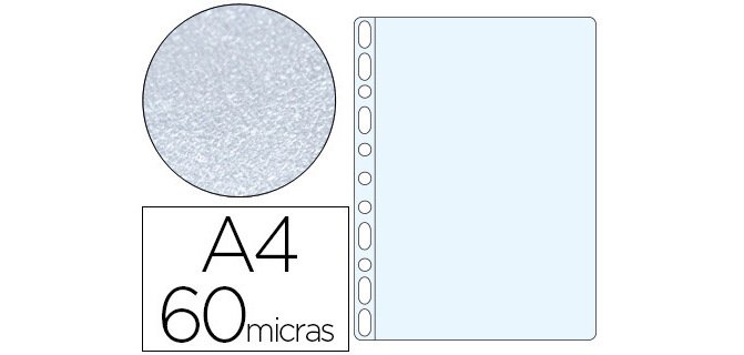 Funda multitaladro esselte din a4 polipropileno 60 mc piel de naranja caja de 100 unidades