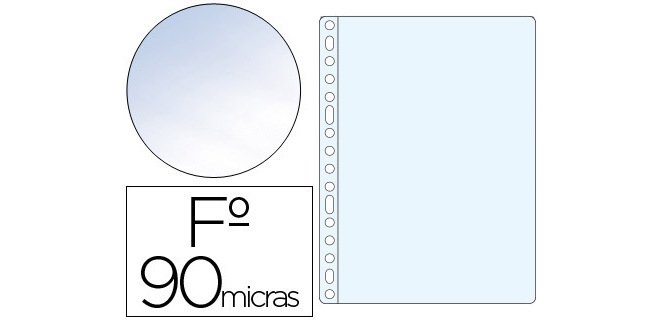 Funda multitaladro saro folio 90 mc pvc cristal caja de 100 unidades