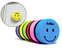 Borrador artline pizarra blanca redondo magnetico cara smiley colores surtidos
