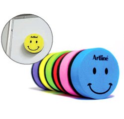 Borrador artline pizarra blanca redondo magnetico cara smiley colores surtidos