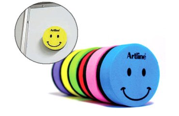 Borrador artline pizarra blanca redondo magnetico cara smiley colores surtidos