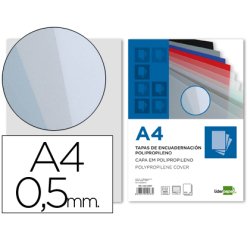 Cubiertas para encuadernar Liderpapel polipropileno A4 0,5 mm ahumada - Paquete de 100 unidades