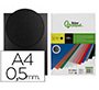 Cubiertas para encuadernar Liderpapel polipropileno A4 0,5mm negro opaco - Paquete de 100 unidades