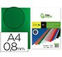 Cubiertas para encuadernar Liderpapel polipropileno A4 0,8mm verde opaco - Paquete de 50 unidades