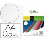 Cubiertas para encuadernar Liderpapel polipropileno rayado A4 0,5mm transparente - Paquete de 100 unidades