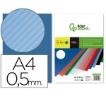 Cubiertas para encuadernar Liderpapel polipropileno rayado A4 0,5mm azul - Paquete de 100 unidades