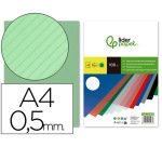 Cubiertas para encuadernar Liderpapel polipropileno rayado A4 0,5 mm verde - Paquete de 100 unidades