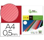 Cubiertas para encuadernar Liderpapel polipropileno rayado A4 0,5mm rojo - Paquete de 100 unidades
