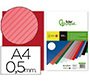 Cubiertas para encuadernar Liderpapel polipropileno rayado A4 0,5mm rojo - Paquete de 100 unidades