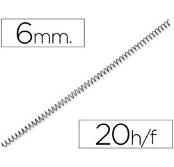 Espiral metalico q-connect 56 4:1 6mm 1mm caja de 200 unidades