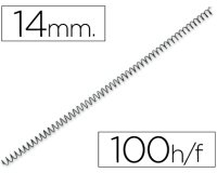 Espiral metalico q-connect 56 4:1 14mm 1mm caja de 100 unidades