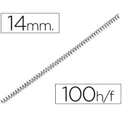 Espiral metalico q-connect 56 4:1 14mm 1mm caja de 100 unidades