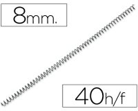 Espiral metalico q-connect 56 4:1 8mm 1mm caja de 200 unidades