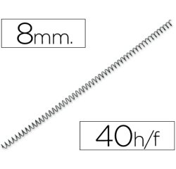 Espiral metalico q-connect 56 4:1 8mm 1mm caja de 200 unidades