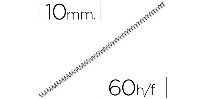 Espiral metalico q-connect 56 4:1 10mm 1mm caja de 200 unidades