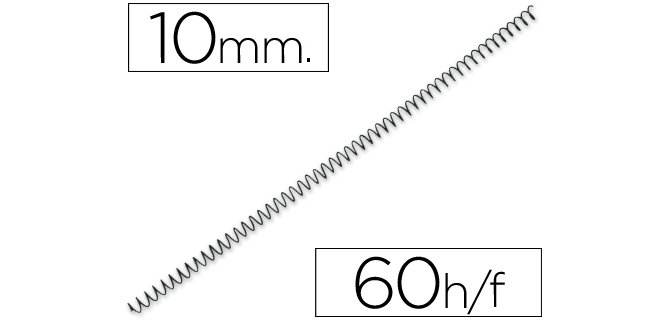 Espiral metalico q-connect 56 4:1 10mm 1mm caja de 200 unidades