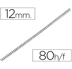 Espiral metalico q-connect 56 4:1 12mm 1mm caja de 200 unidades