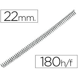 Espiral metalico q-connect 56 4:1 22mm 1,2mm caja de 100 unidades