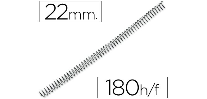 Espiral metalico q-connect 56 4:1 22mm 1,2mm caja de 100 unidades