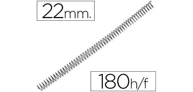 Espiral metalico q-connect 56 4:1 22mm 1,2mm caja de 100 unidades