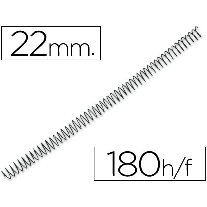 Espiral metalico q-connect 56 4:1 22mm 1,2mm caja de 100 unidades