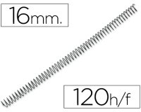Espiral metalico q-connect 56 4:1 16mm 1,2mm caja de 100 unidades