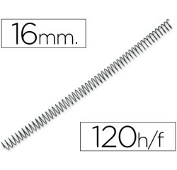 Espiral metalico q-connect 56 4:1 16mm 1,2mm caja de 100 unidades