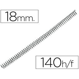 Espiral metalico q-connect 56 4:1 18mm 1,2mm caja de 100 unidades