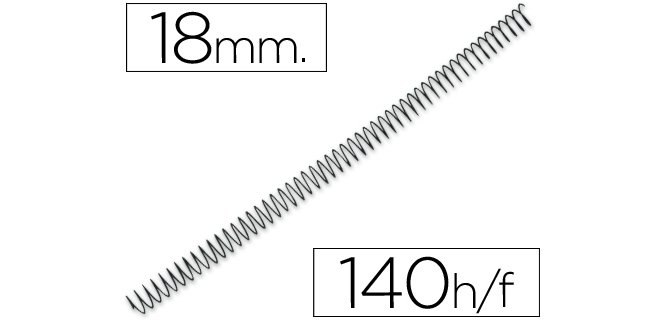 Espiral metalico q-connect 56 4:1 18mm 1,2mm caja de 100 unidades