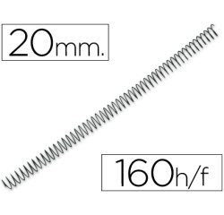 Espiral metalico q-connect 56 4:1 20mm 1,2mm caja de 100 unidades
