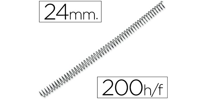 Espiral metalico q-connect 56 4:1 24mm 1,2mm caja de 100 unidades