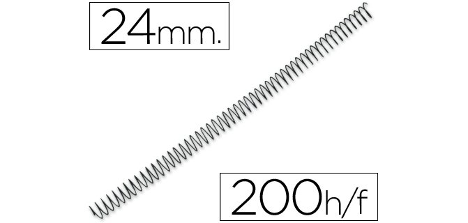 Espiral metalico q-connect 64 5:1 24mm 1,2mm caja de 100 unidades