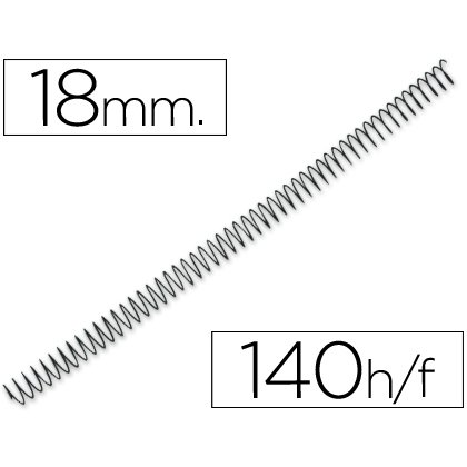 Espiral metalico q-connect 64 5:1 18mm 1,2mm caja de 100 unidades