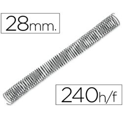Espiral metalico q-connect 64 5:1 28mm 1,2mm caja de 50 unidades