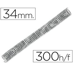 Espiral metalico q-connect 64 5:1 34mm 1,2mm caja de 25 unidades