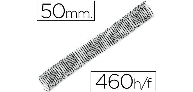 Espiral metalico q-connect 64 5:1 50mm 1,2mm caja de 25 unidades