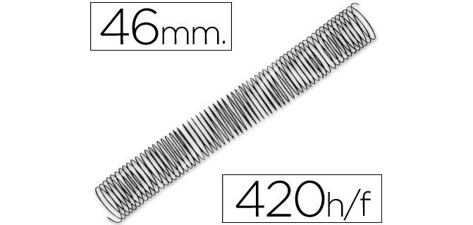 Espiral metalico q-connect 64 5:1 46mm 1,2mm caja de 25 unidades