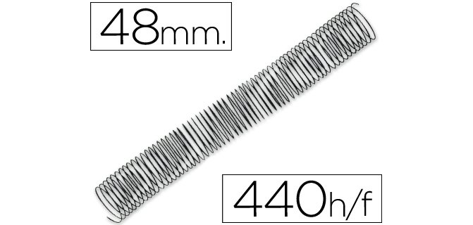 Espiral metalico q-connect 64 5:1 48mm 1,2mm caja de 25 unidades