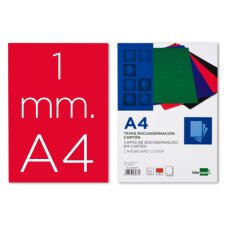 Cubiertas para encuadernar Liderpapel cartón A4 1mm roja - Paquete de 50 unidades