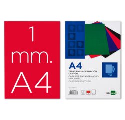 Cubiertas para encuadernar Liderpapel cartón A4 1mm roja - Paquete de 50 unidades