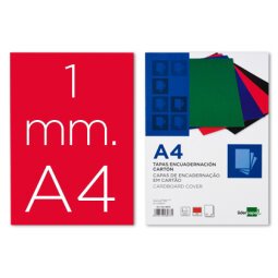 Cubiertas para encuadernar Liderpapel cartón A4 1mm roja - Paquete de 50 unidades