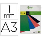 Cubiertas para encuadernar Liderpapel cartón A3 1mm negra - Paquete de 50 unidades